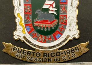 Puerto Rico 1989,  Medalla - Placa COMITE OLIMPICO INT.  Sesion 95,  Escudo/Sello PR 3