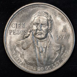 1977 Mexico Silver 100 Pesos Bu