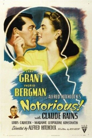 Notorious Movie Poster Ingrid Bergman Rare Hot Vintage