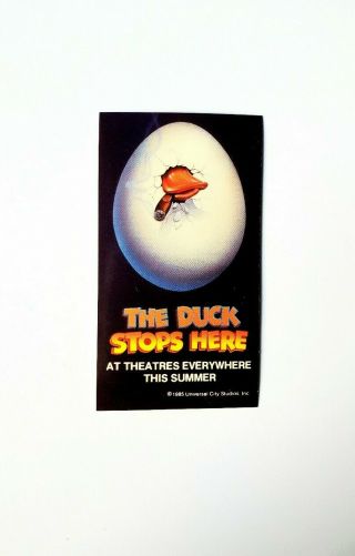 Vintage 1985 Howard The Duck Movie Promo Sticker - George Lucas Lfl Marvel 1986