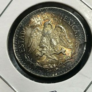 1944 Mexico Silver 50 Centavos Toned Coin