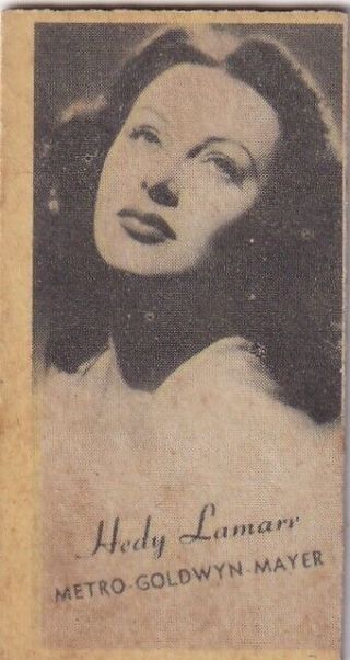 Hedy Lamarr - " Hollywood Movie Star " Engrav - O - Tints 1947 Weight Machine Card