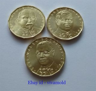20 Korun 2019 Czech Republic Unc (set Of 3 Coins) Commemorative Very Rare