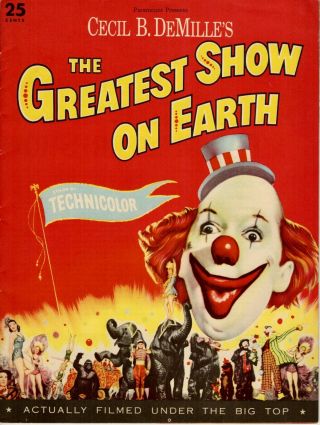 The Greatest Show On Earth 1952 Vintage Souvenir Film Program,  Photos,