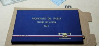 1976 Monnaie De Paris Fleurs De Coin 9 - Coin Set W/ Box &
