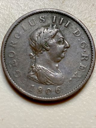Great Britain George Iii 1806 One Penny Coin Britannia
