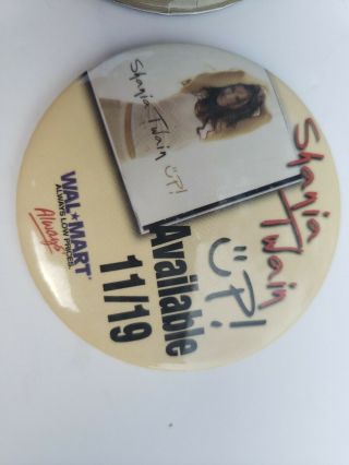Shania Twain dvd release pins pinbacks promo button set of 2 3