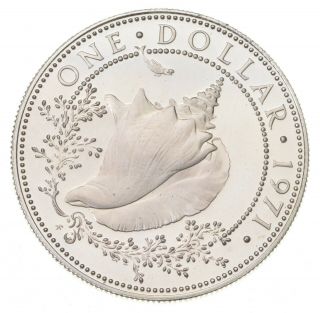 Silver - World Coin - 1971 Bahama Islands 1 Dollar - World Silver Coin 360