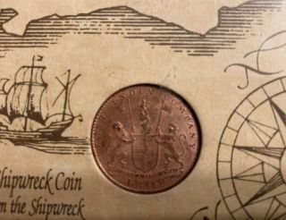 1808 East India Company Coin 1809 Admiral Gardner Shipwreck Coin in Holder 3
