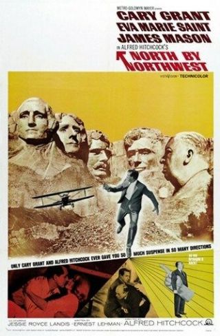 North By Northwest Movie Poster Cary Grant Vintage 2