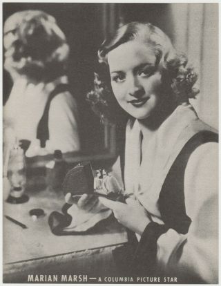 Marian Marsh Columbia Star Mid - 1930s 7x9 Printed Premium Photo For Perfume