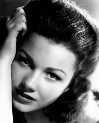 Glossy Photo Picture 8x10 Anne Baxter Face Black And White