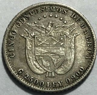 Panama - 5 Centesimos de Balboa - 1904 - KM - 2 - Extra Fine Silver Coin 2