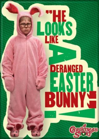 A Christmas Story Ralphie In Pink Bunny Suit Deranged Photo Fridge Magnet