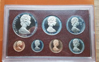 1975 Cook Islands 7 Coin Proof Commemorative Set In Flip Case