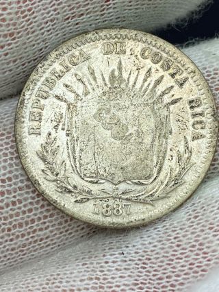 1887 Costa Rica 50 Centimes (counter Stamped)