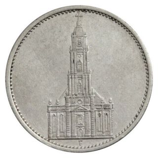 Germany Deutschland 5 Mark Reichsmark Silver Km 83 “f” Potsdam Church 1934