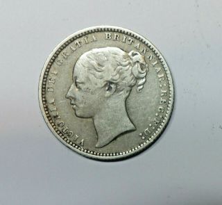 Great Britain Silver Shilling 1871.  Die No 9.  Victoria.  0.  925 Silver.  Km 734.