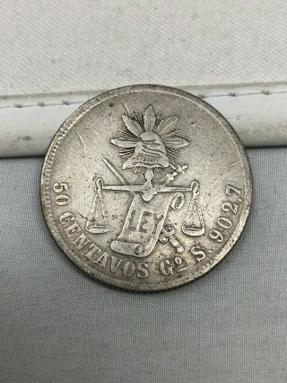Mexico Silver 50 Centavos 1878 Go S