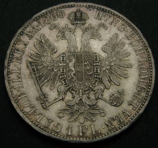 Austria 1 Florin 1860 A - Silver - Franz Joseph I.  - Xf - - 1189