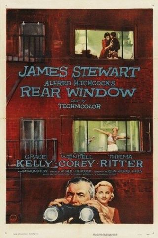 Rear Window Movie Poster James Stewart Rare Vintage 2