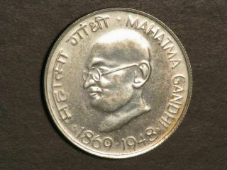 India 1969b 10 Rupees Gandhi Silver Proof
