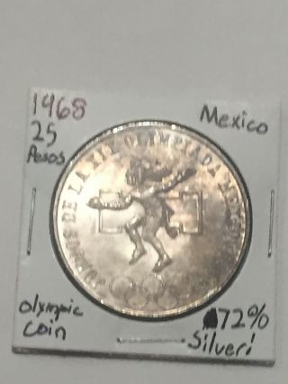 1968 25 Pesos Mexico,  Silver Toned Coin