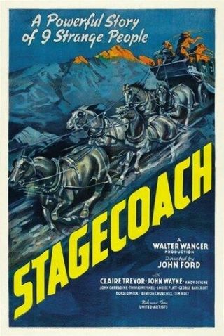 Stagecoach Movie Poster John Wayne Rare Hot Vintage 4