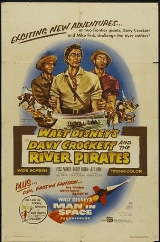 Davy Crockett And The River Pirates Movie Poster Rare