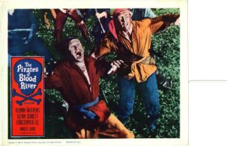 Pirates Of Blood River 1962 Release Lobby Card Hammer Christopher Lee