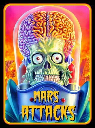 4 " Mars Attacks Vinyl Sticker.  Alien Movie Monster Ufo Decal 4 Car,  Laptop.