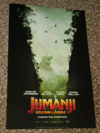 Jumanji Welcome To The Jungle 11x17 Promo Movie Poster
