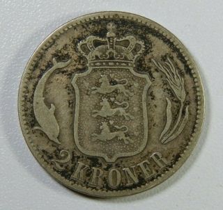1875 Denmark 2 Kroner Silver 2