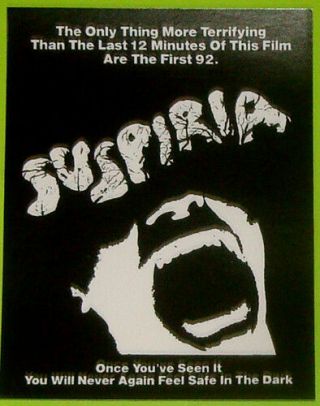 Sticker - Suspiria - Vinyl Horror Movie,  Dario Argento,  Eurohorror Witches Goblin
