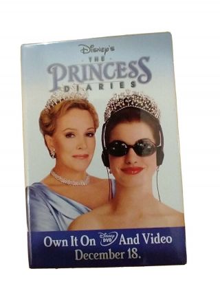 Walt Disney The Princess Diaries Dvd Promo Movie Button