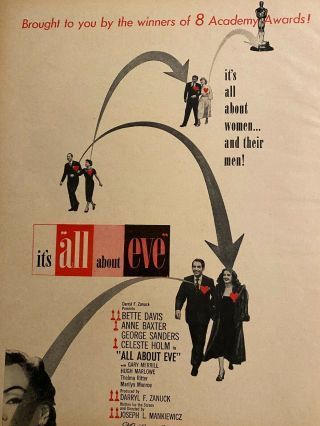 All About Eve,  Bette Davis,  Full Page Vintage Promotional Ad