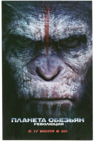 Dawn Of The Planet Of The Apes (2014) Mini Poster Ads Flyers In Russian