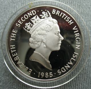 1985 British Virgin Islands Silver Proof 20 Dollars