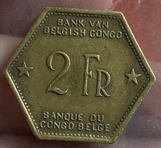 Belgium Congo 2 Francs 1943 Very