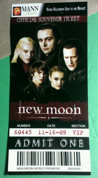 Twilight Moon Volturi Group Dakota Fa Mann Theatres Official Souvenir Ticket