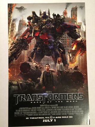 Transformers 3 Movie Poster Dark Of The Moon 11 X 17 In Shia Labouef Megan Fox
