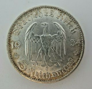 Germany (third Reich) 1934d 5 Reichsmark 90 Silver Potsdam Nazi Rule 1933 M3243