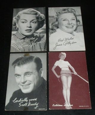 Lqqk 4 Vintage 1950s Movie Star Arcade Cards 60