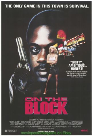 On The Block Movie Poster Howard E.  Rollins Jr.  Marilyn Jones 1990 Stripper Film