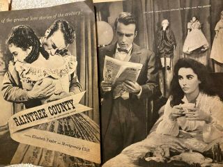 Raintree Country,  Montgomery Clift,  Elizabeth Taylor,  8 Page Vintage Clipping