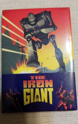 Vintage 1999 The Iron Giant Movie Promo Pin - Vin Diesel Robot Brad Bird Button