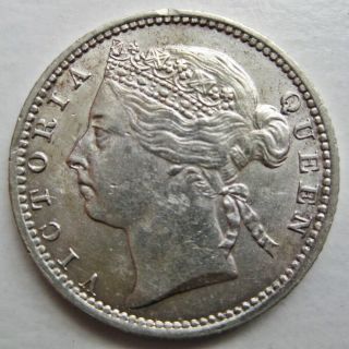 Straits Settlements 1901 Queen Victoria Silver Ten Cents Coin (km 11)