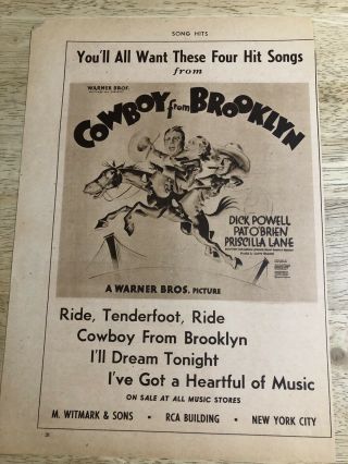 Cowboy From Brooklyn Dick Powell,  Pat O 