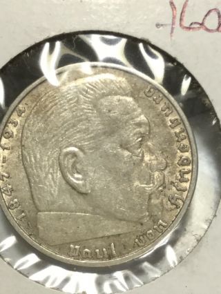 German - Third Reich 1938 (a) Ww2 Mark Silver Coin,  Nazi,  Ww2,