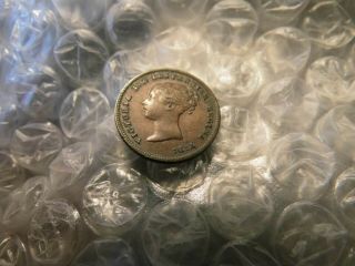 Great Britain 1843 Victoria 1/2 Farthing Copper A/unc Coin Km - 738 - 50.  6